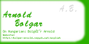 arnold bolgar business card